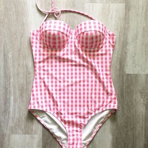 Gingham Pink One-Piece Swimsuit